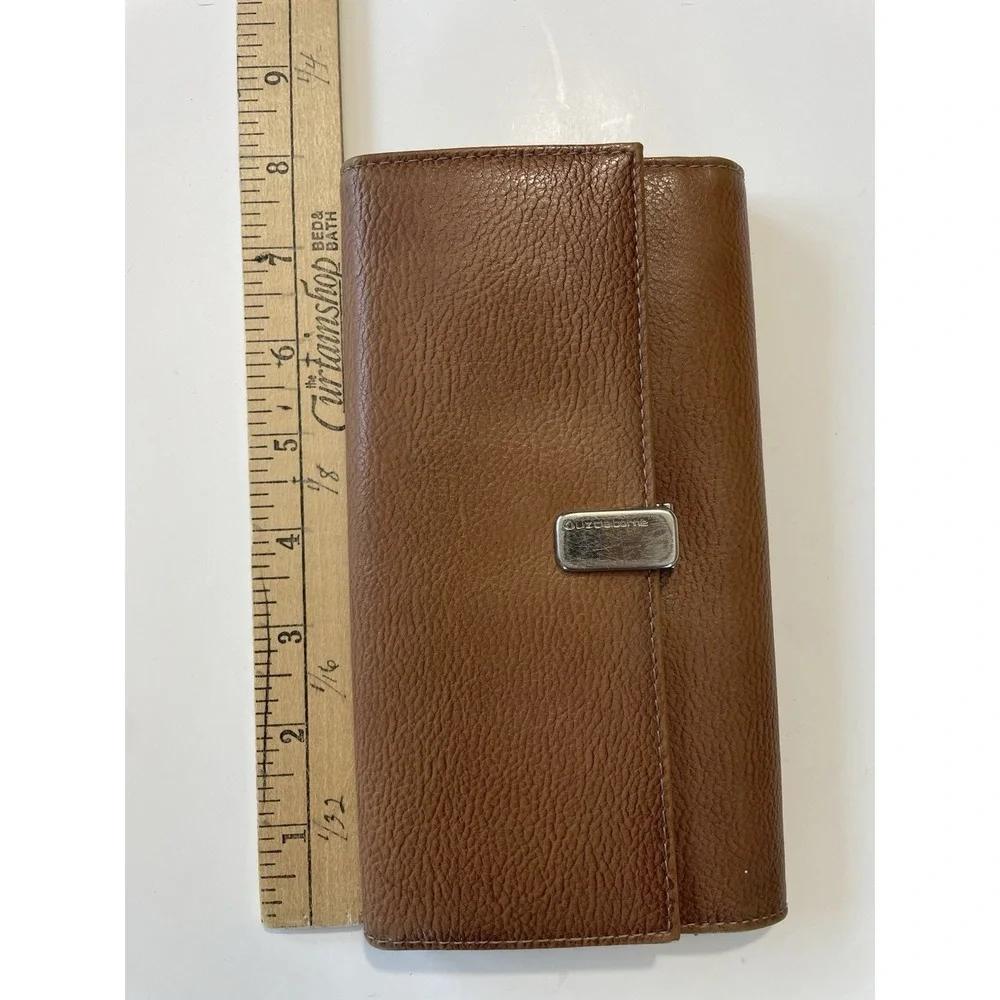 Liz Claiborne‎ Brown Clutch Wallet Snap Closure Checkbook Organizer Faux Leather